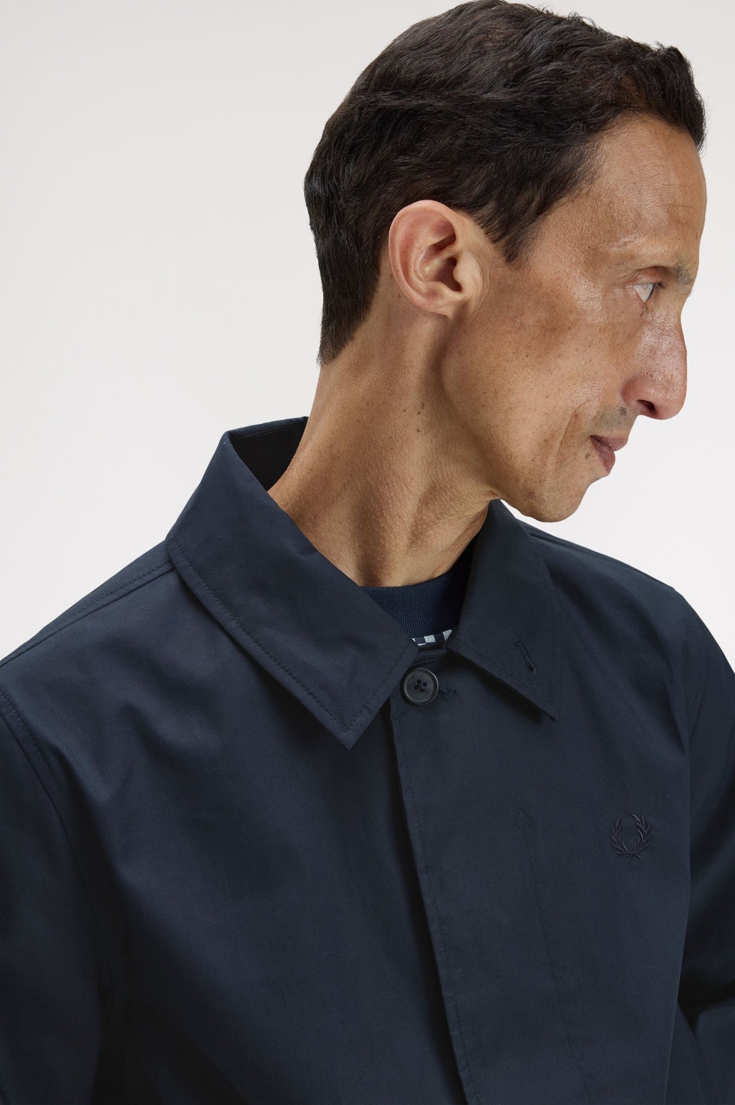 Fred Perry - BOMDED COTTON OVERCOAT - Navy