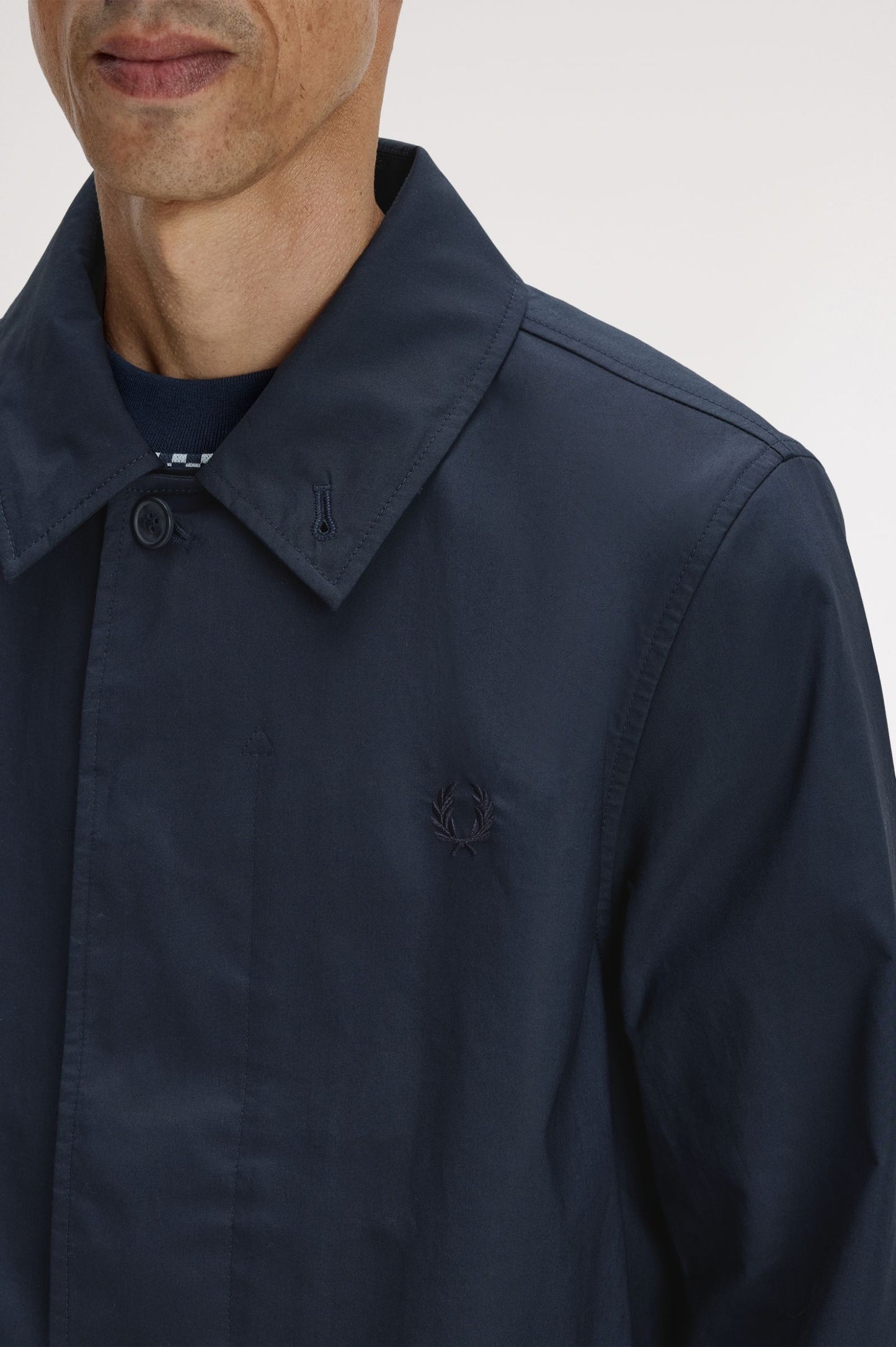 Fred Perry - BOMDED COTTON OVERCOAT - Navy