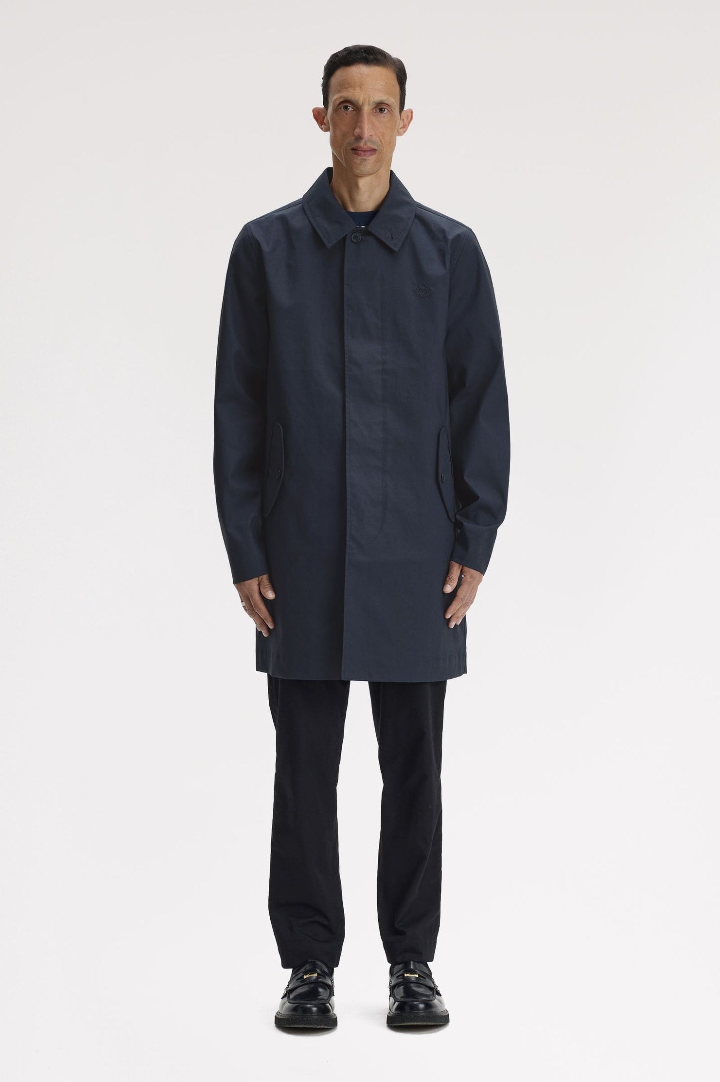 Fred Perry - BOMDED COTTON OVERCOAT - Navy