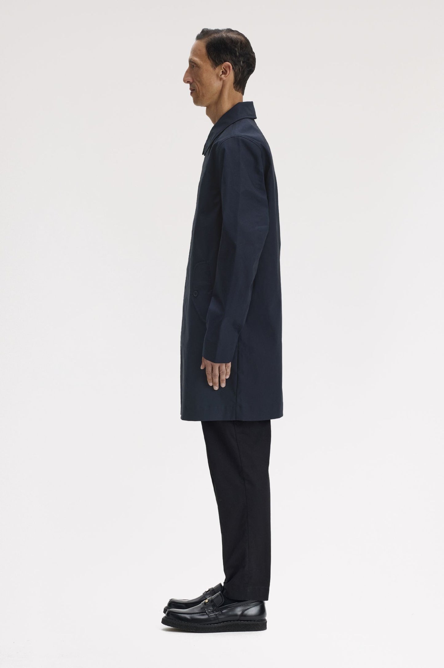 Fred Perry - BOMDED COTTON OVERCOAT - Navy