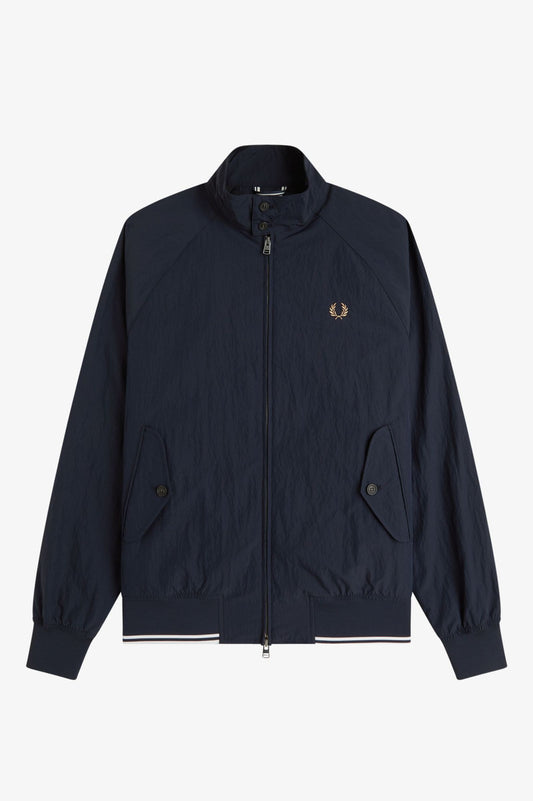 Fred Perry - CRINKLE HARRINGTON JACKET - Navy