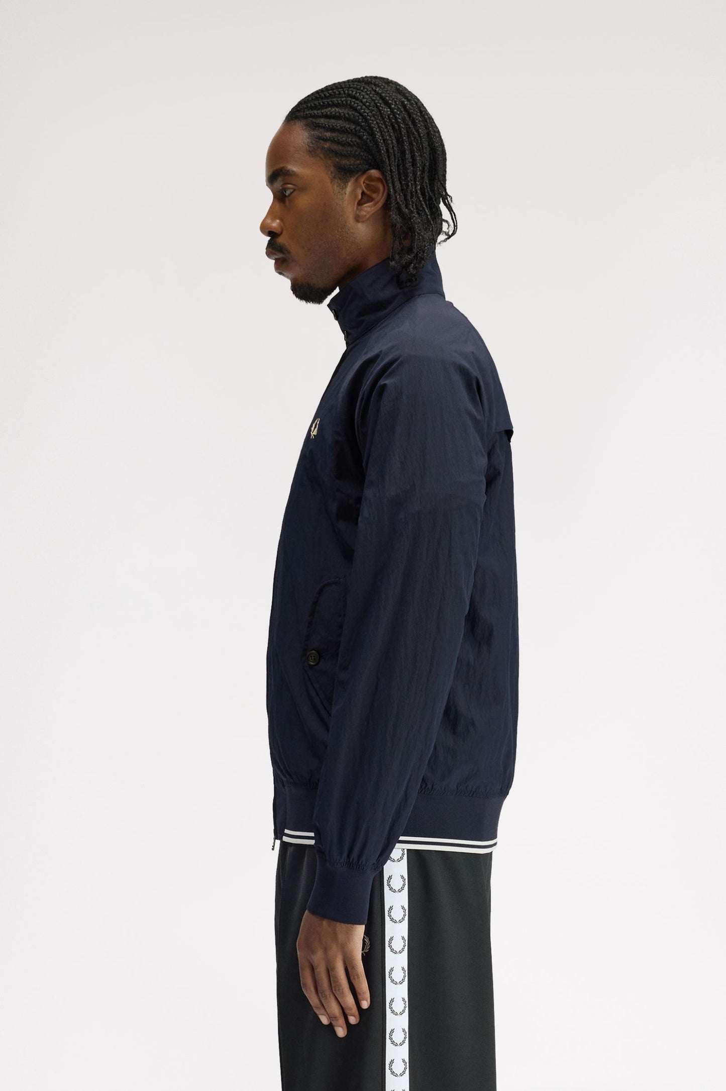 Fred Perry - CRINKLE HARRINGTON JACKET - Navy