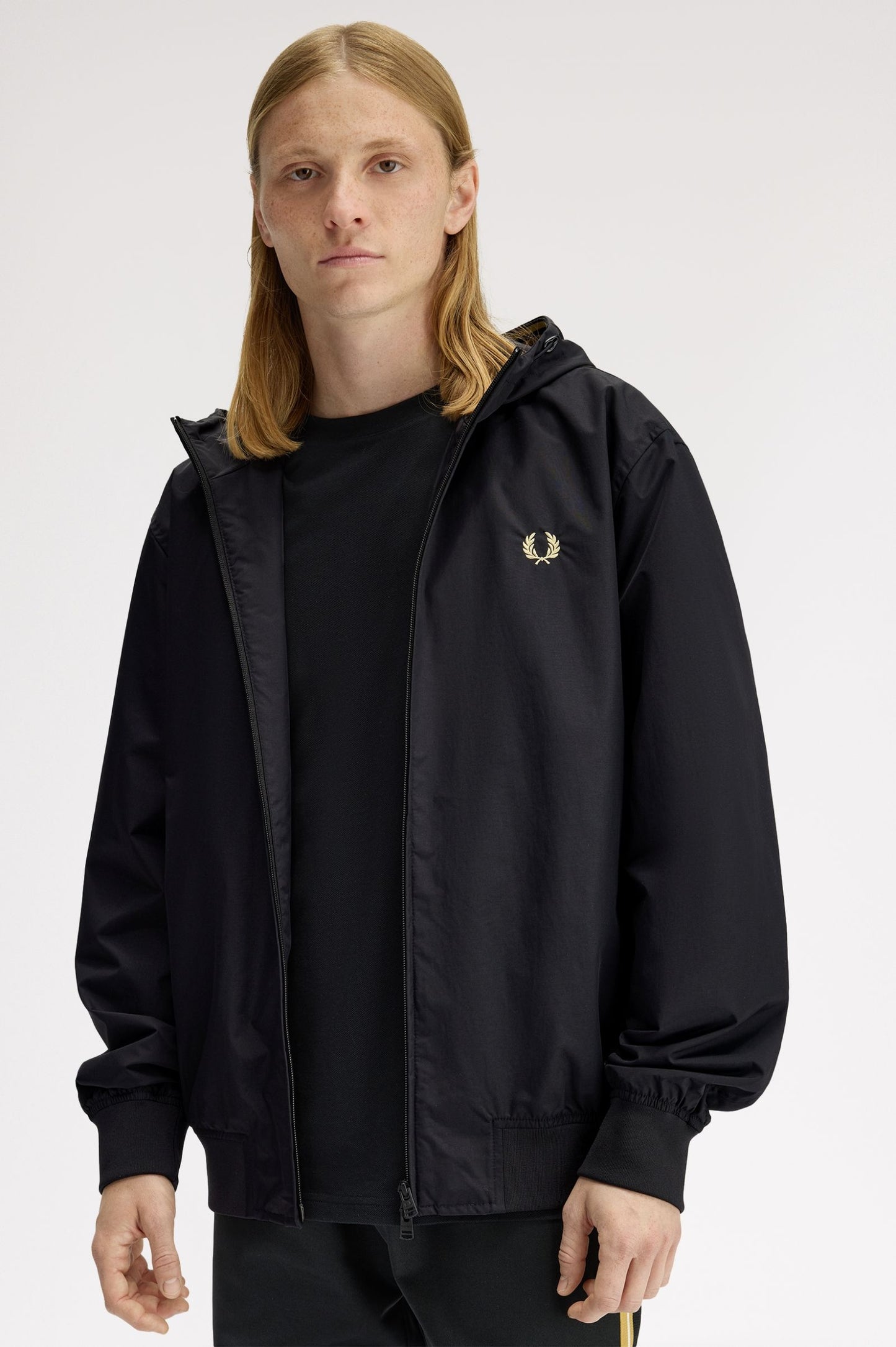 Fred Perry - HOODED BRENTHAM JACKET - Black