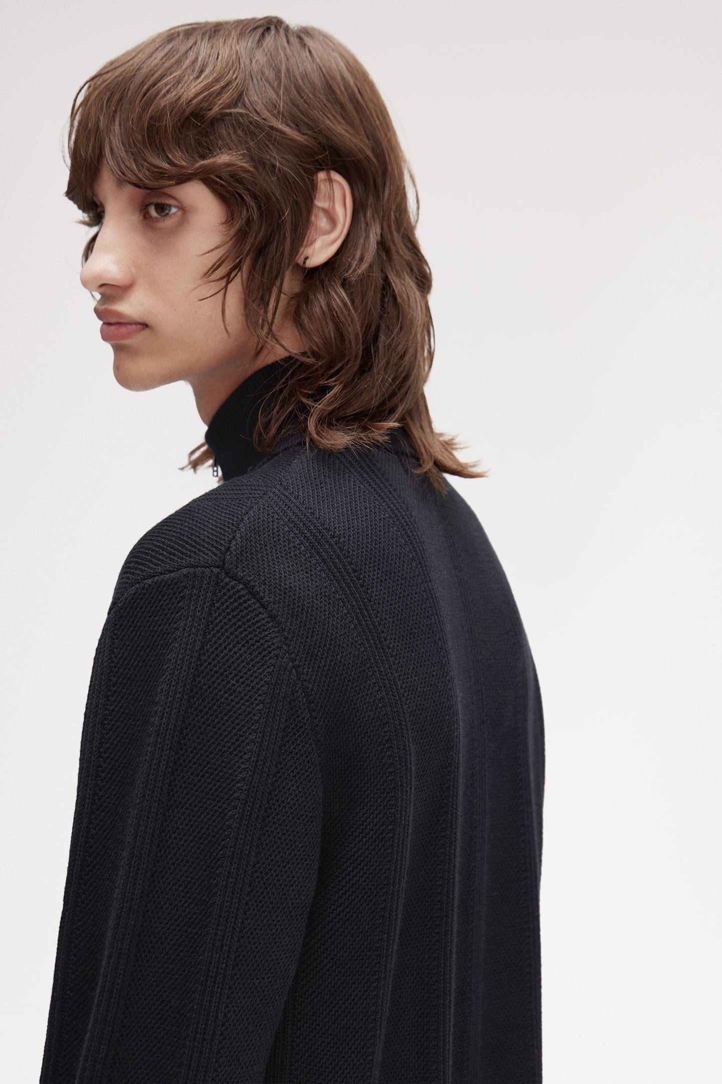 Fred Perry - TEXTURED ZIP THROUGH CARDIGAN - Black
