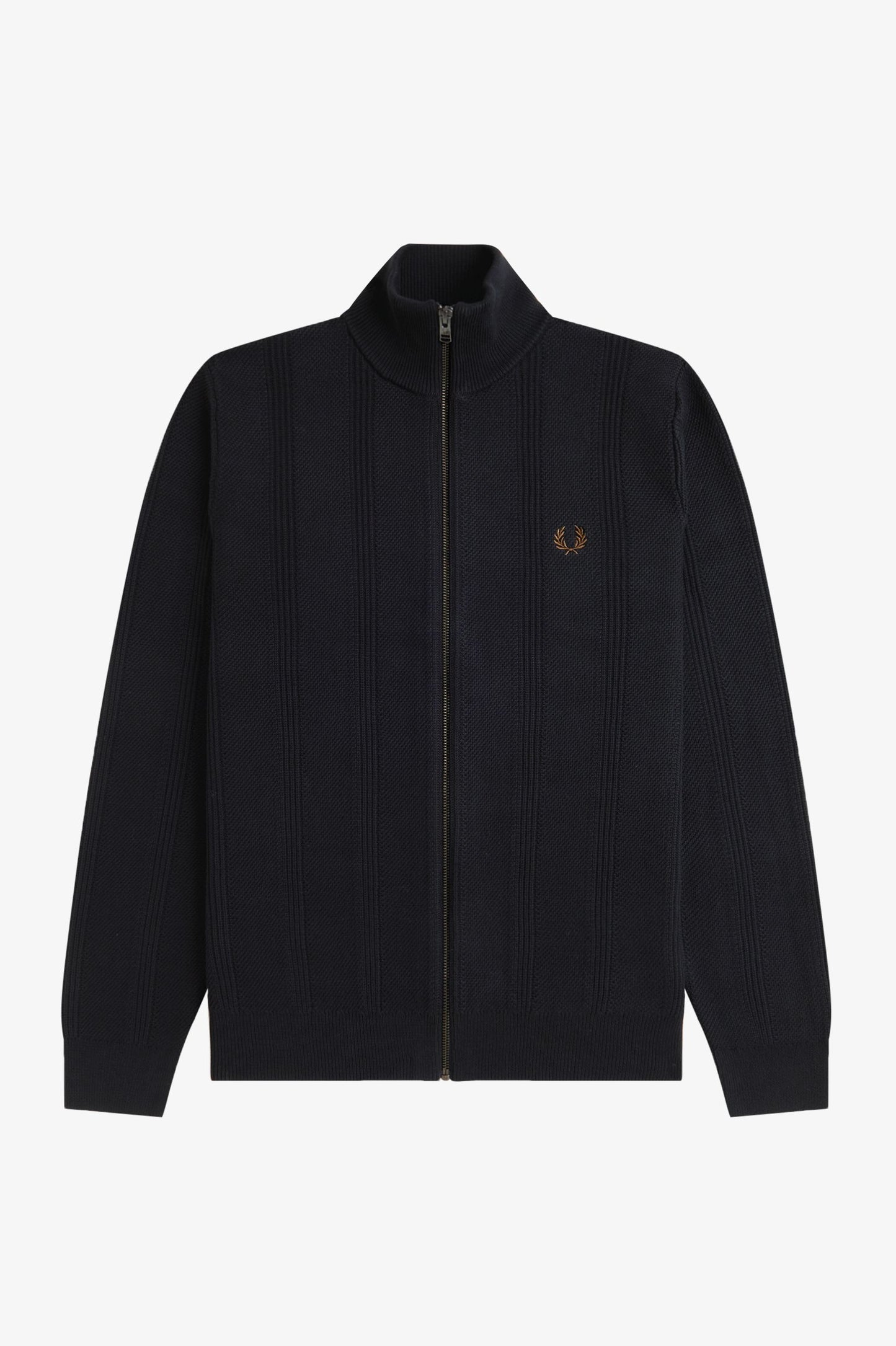 Fred Perry - TEXTURED ZIP THROUGH CARDIGAN - Black