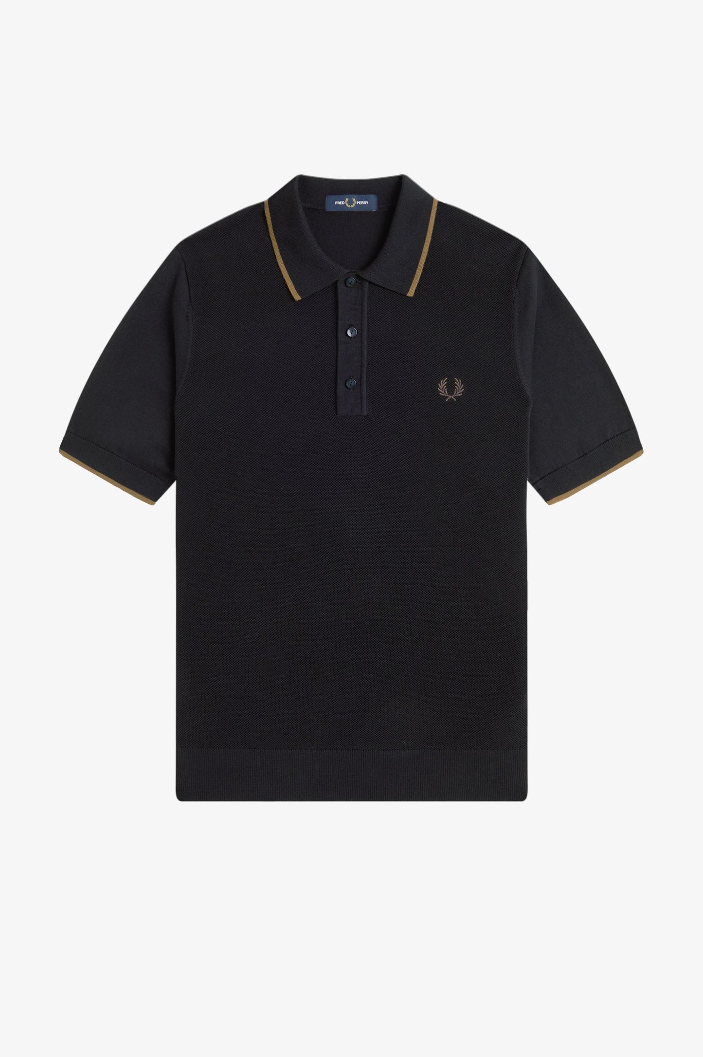 Fred Perry - PIQUÈ STRICKHEMD - Black