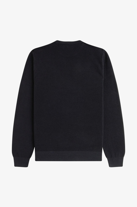 Fred Perry PIQUE STITCH JUMPER - Black