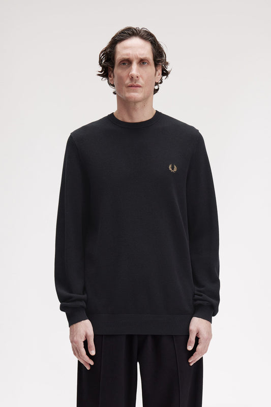 Fred Perry PIQUE STITCH JUMPER - Black