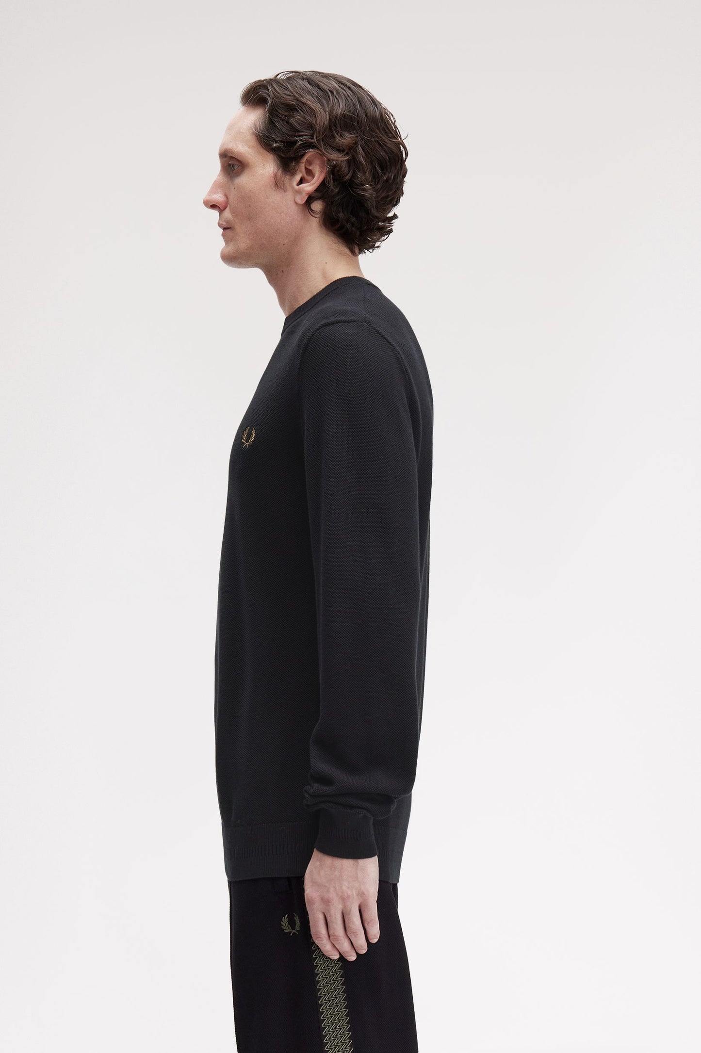Fred Perry PIQUE STITCH JUMPER - Black