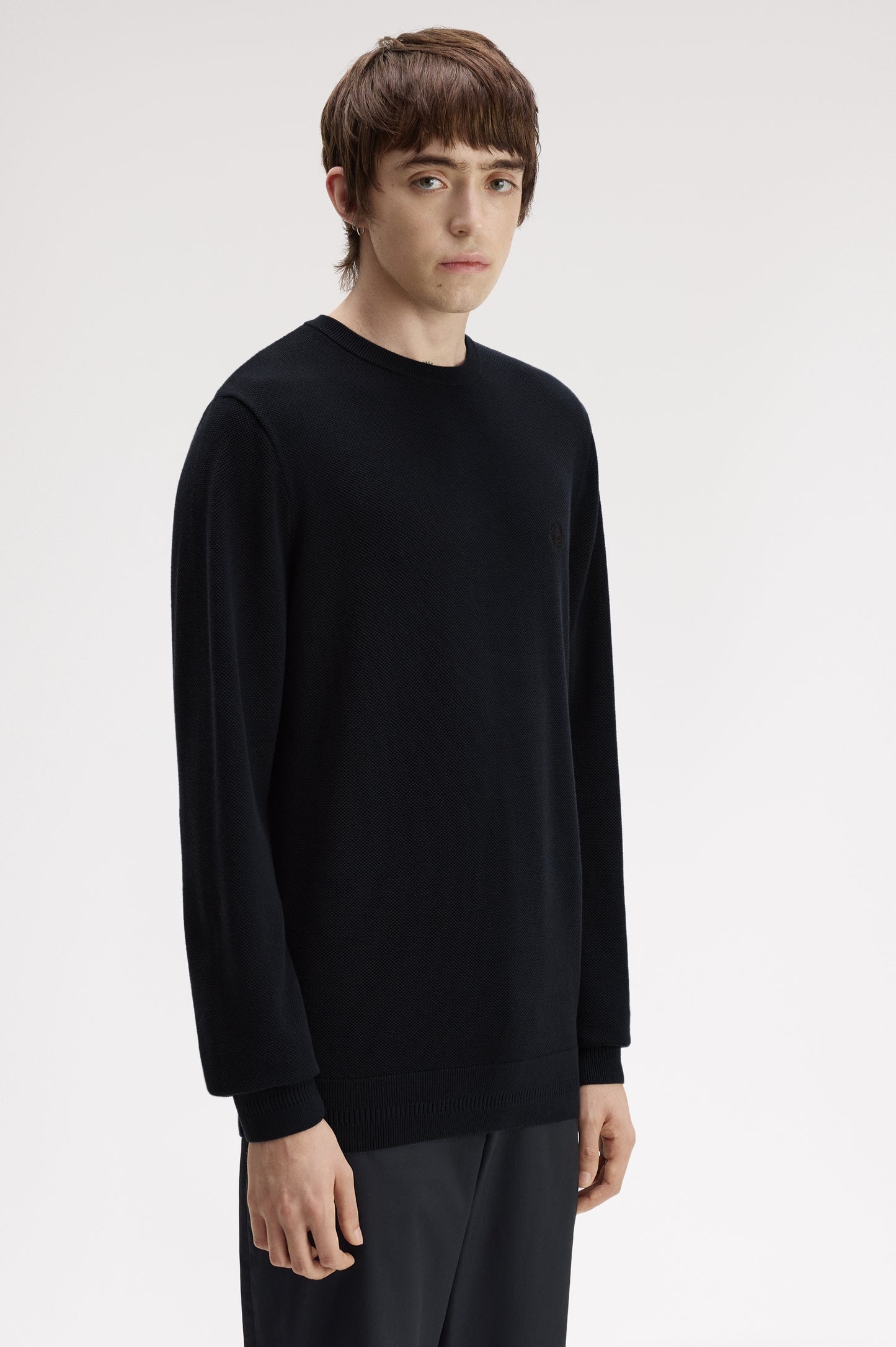 Fred Perry - PIQUE STITCH JUMPER - Navy