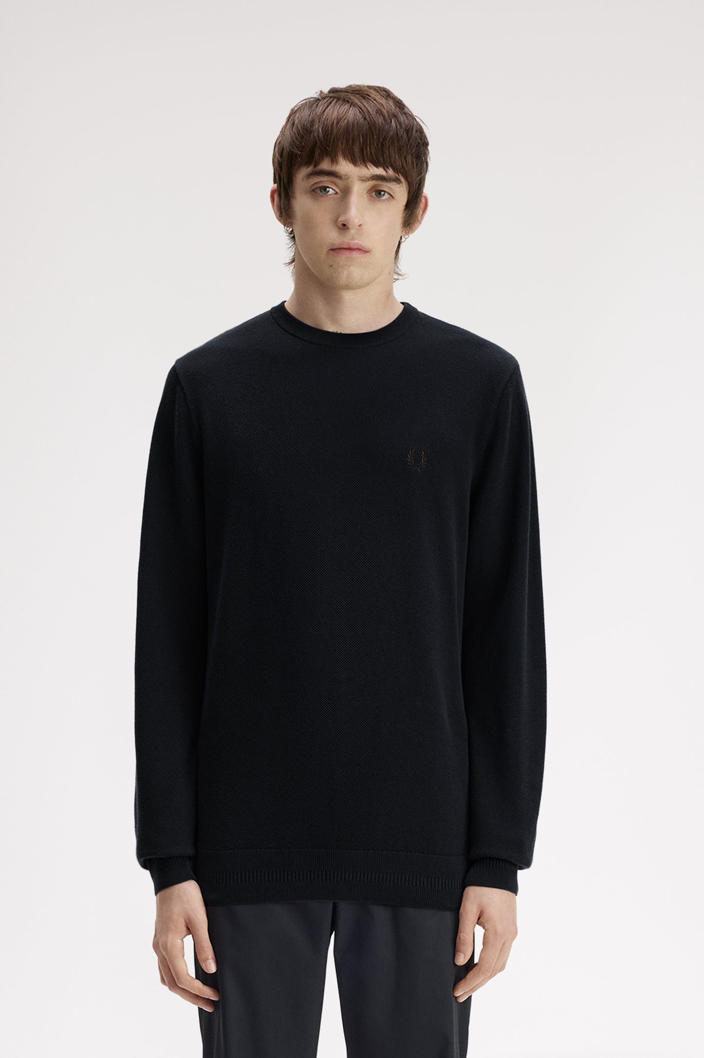 Fred Perry - PIQUE STITCH JUMPER - Navy