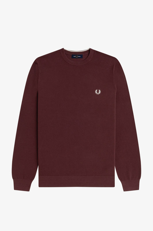 Fred Perry PIQUE STITCH JUMPER - Oxblood