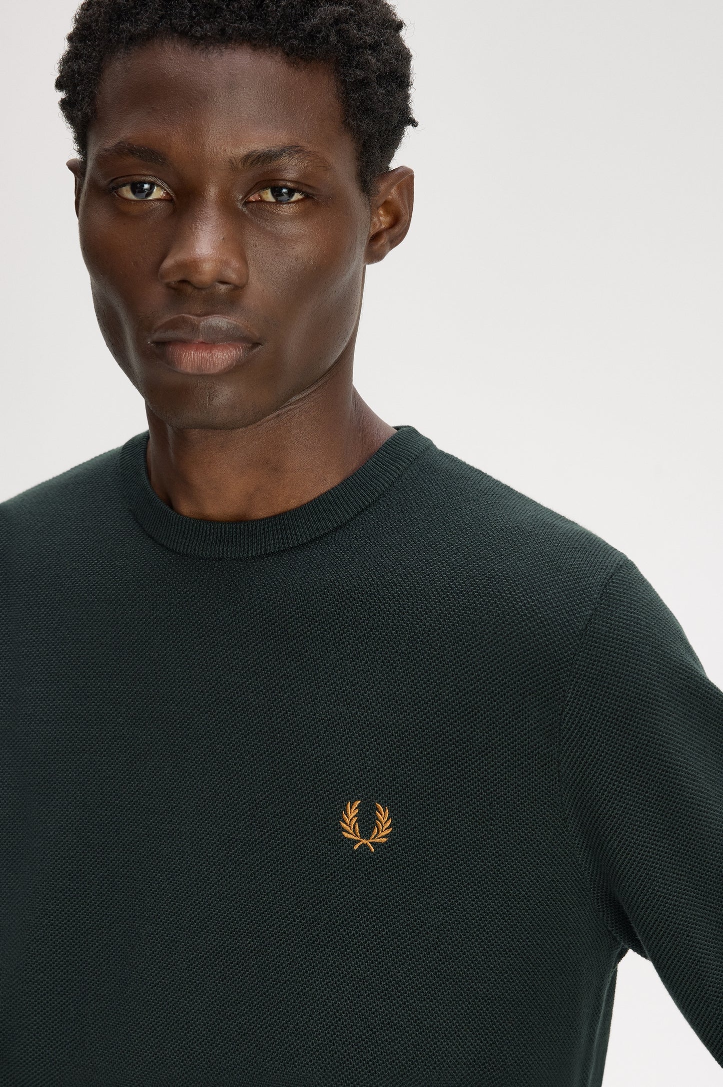 Fred Perry - PIQUE STITCH JUMPER - Night Green