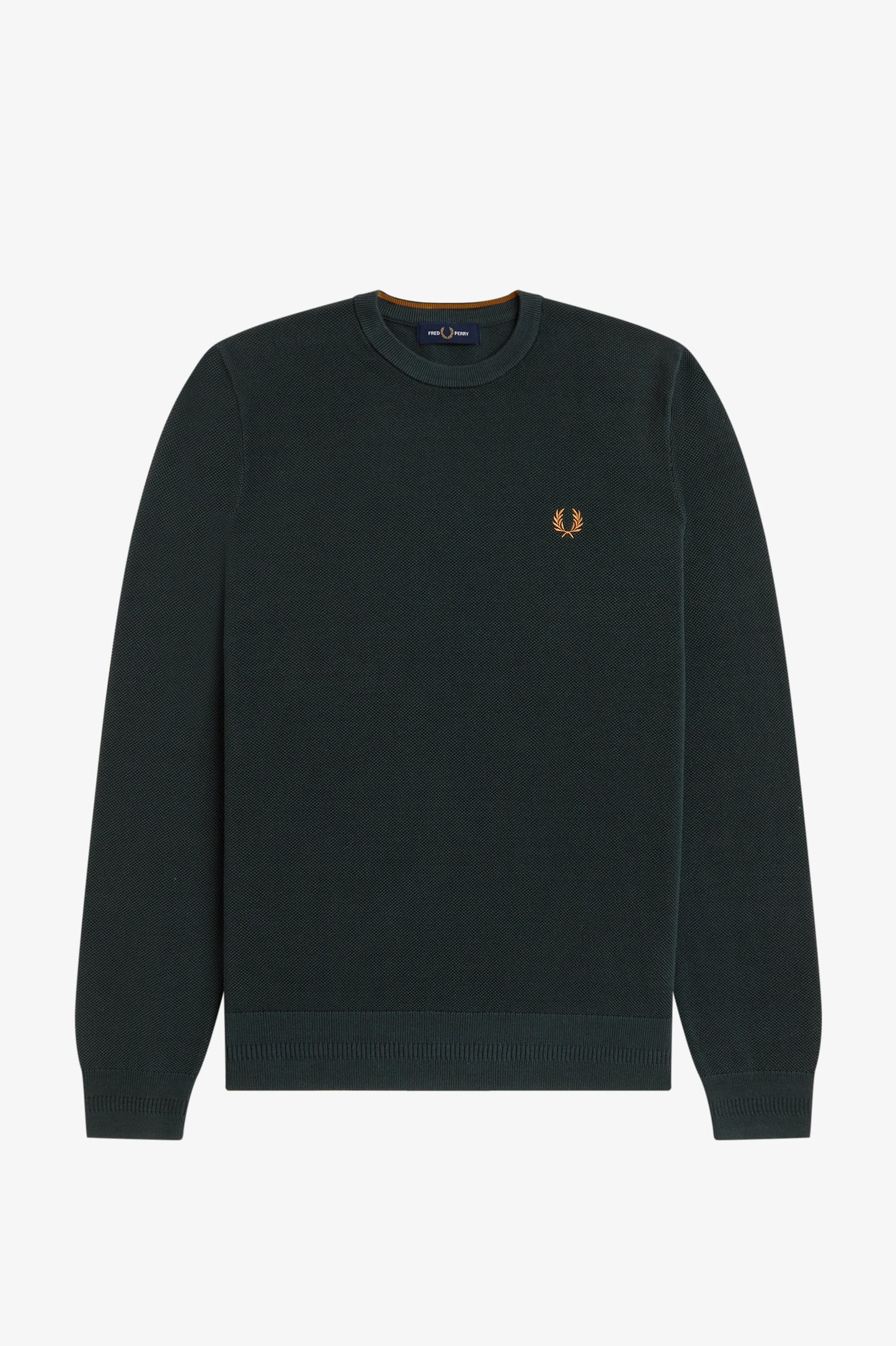 Fred Perry - PIQUE STITCH JUMPER - Night Green