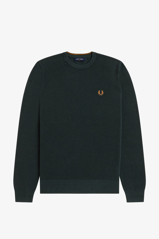 Fred Perry - PIQUE STITCH JUMPER - Night Green