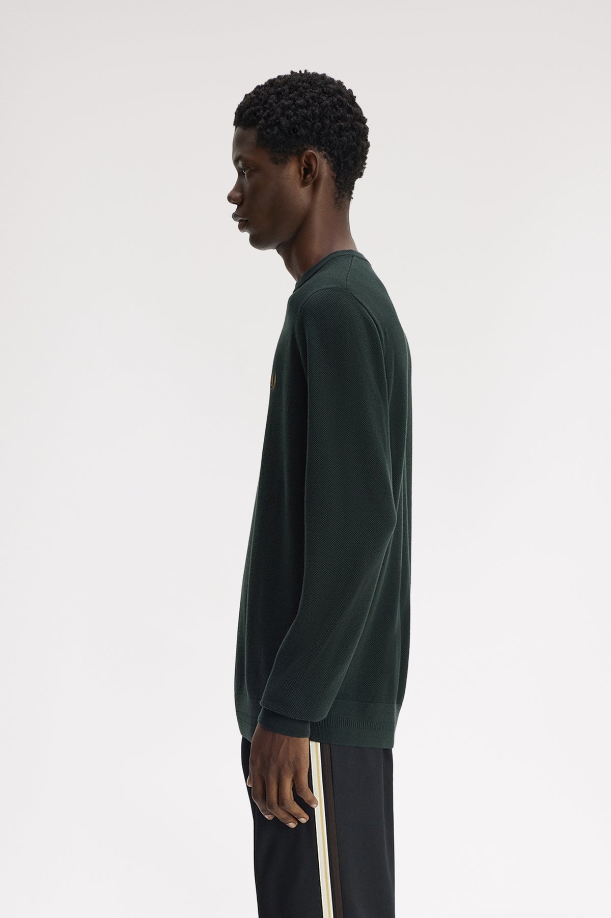 Fred Perry - PIQUE STITCH JUMPER - Night Green