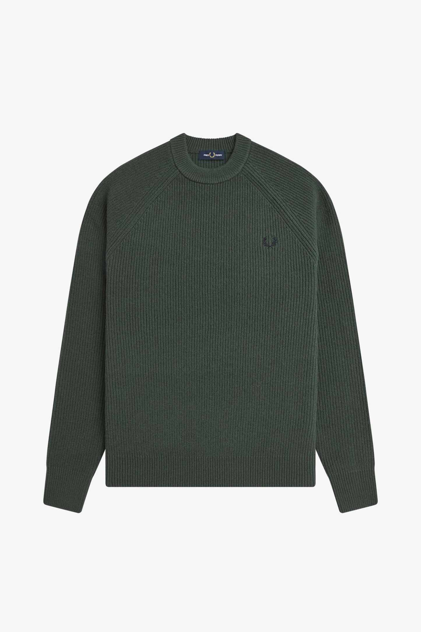 Fred Perry - LAMBSWOOL RAGLAN JUMPER - Court Green