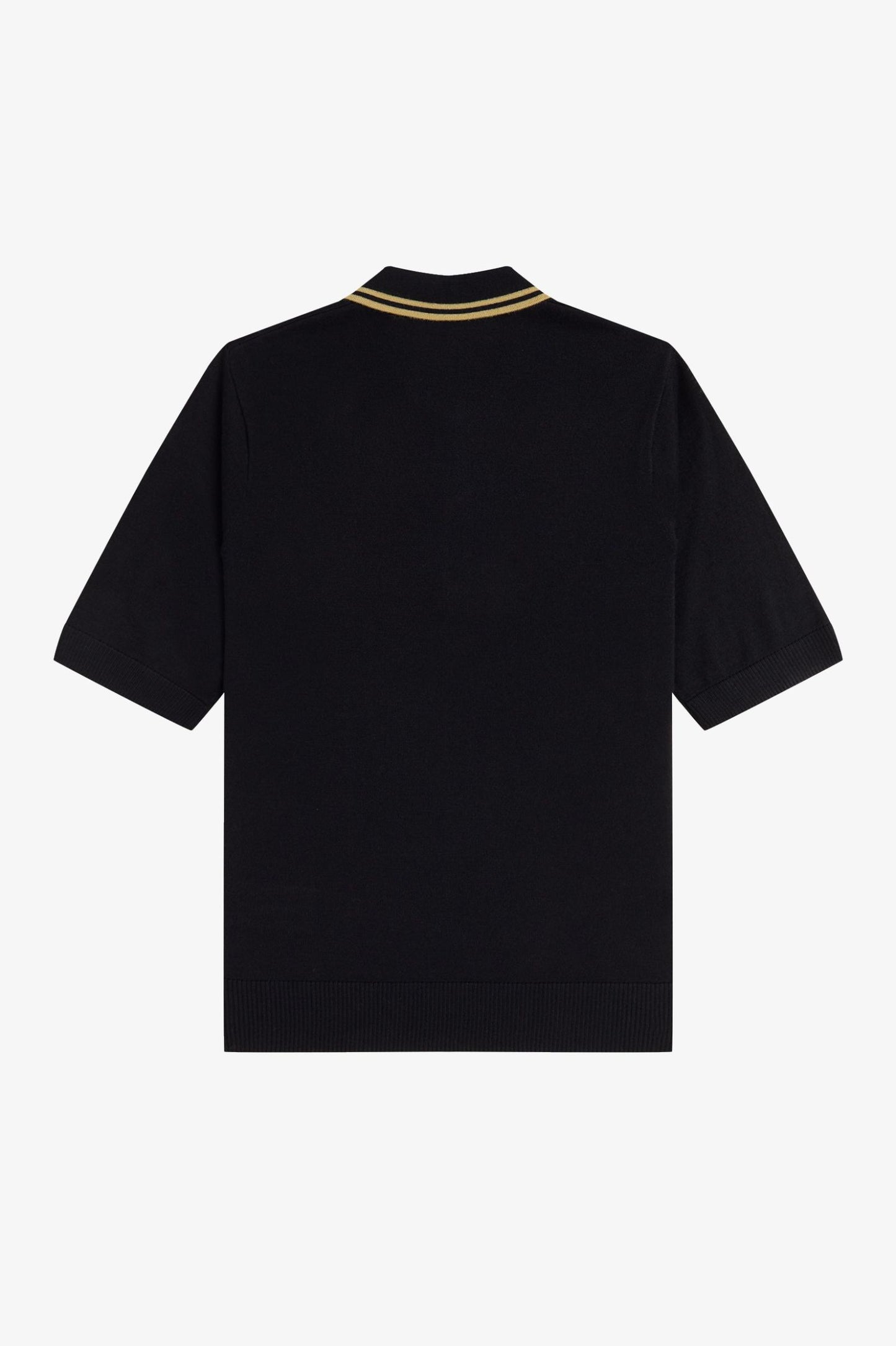 Fred Perry - TIPPED KNITTED SHIRT - Black/Champage