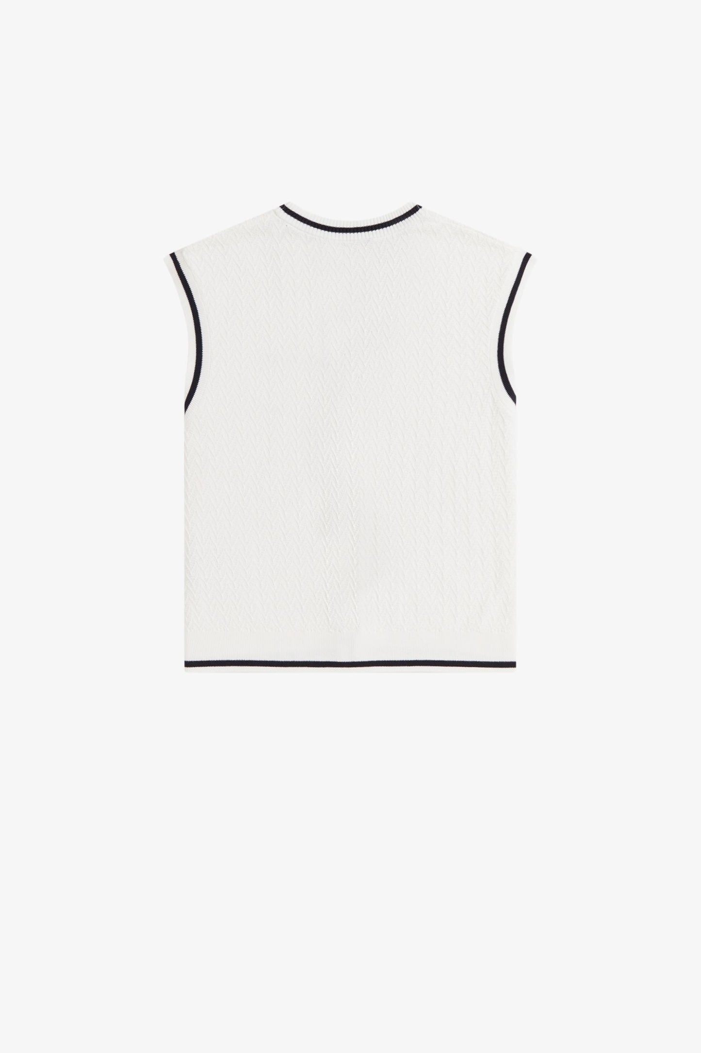 Fred Perry - BUTTON THROUGH KNITTED TANK - Snow White