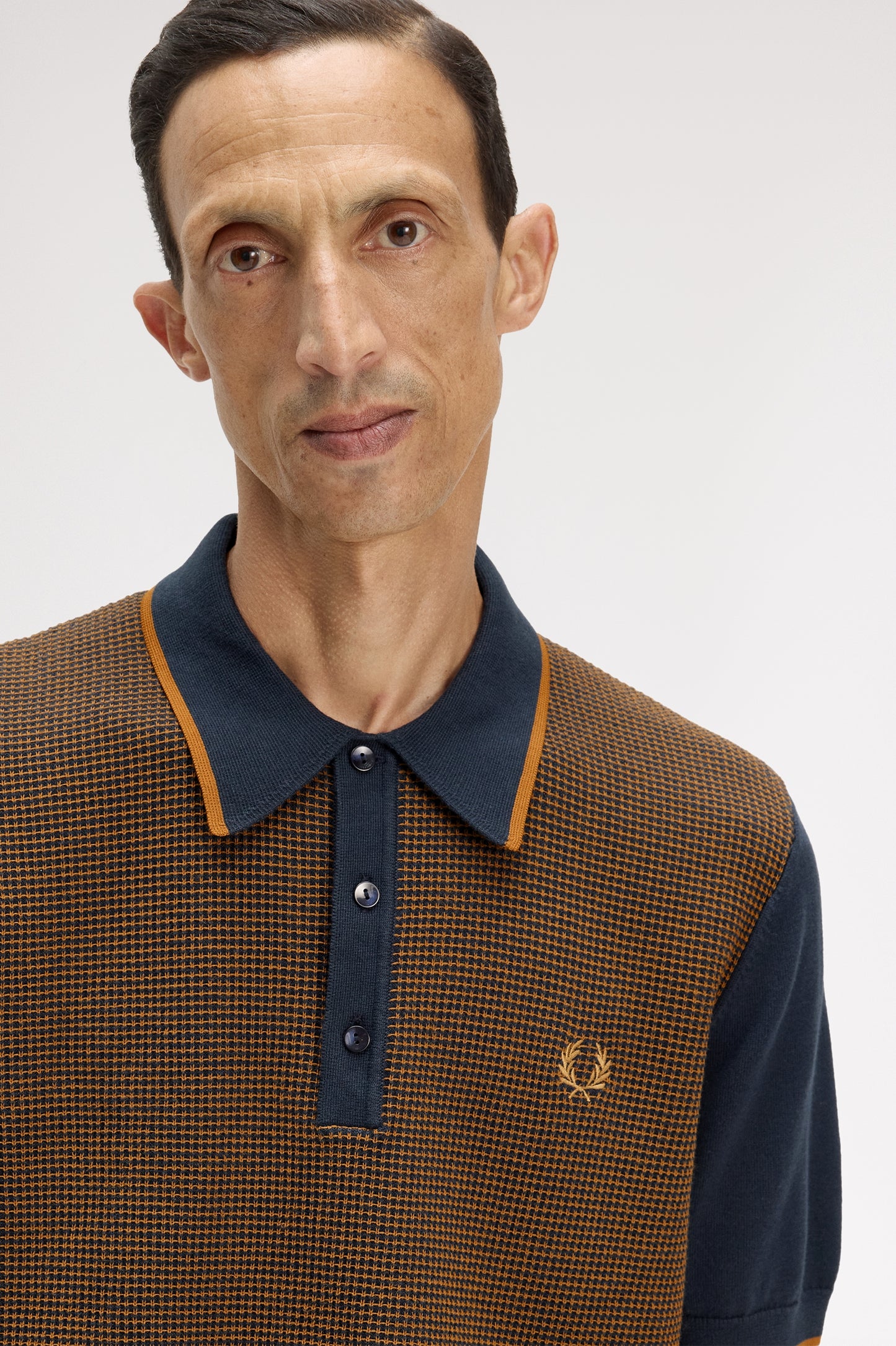 Fred Perry - TONIC WAFFLE KNITTED SHIRT - Navy