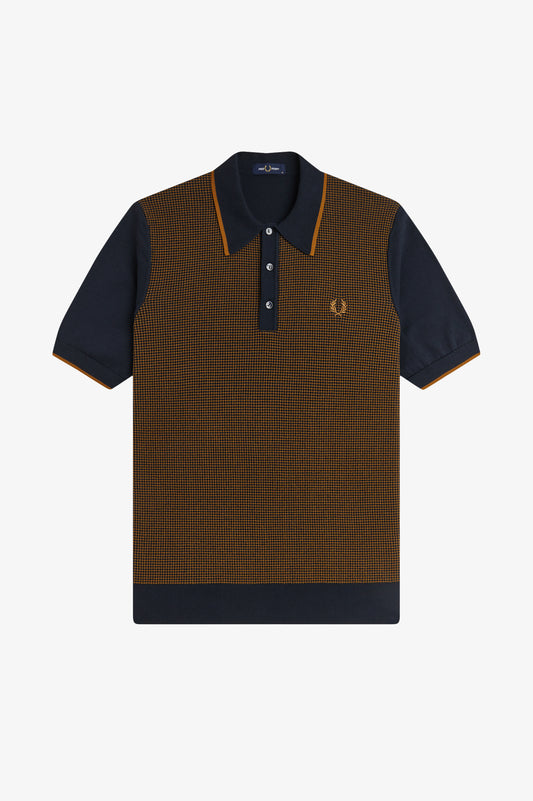 Fred Perry - TONIC WAFFLE KNITTED SHIRT - Navy