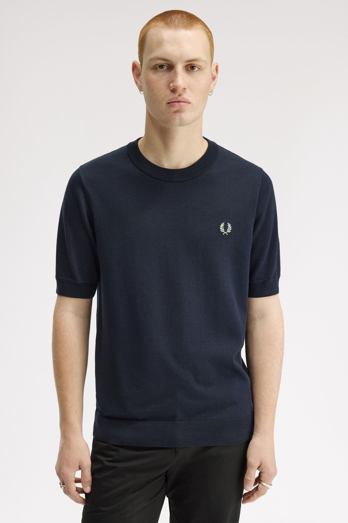 Fred Perry - SUPIMA COTTON KNITTED T-SHIRT - Navy