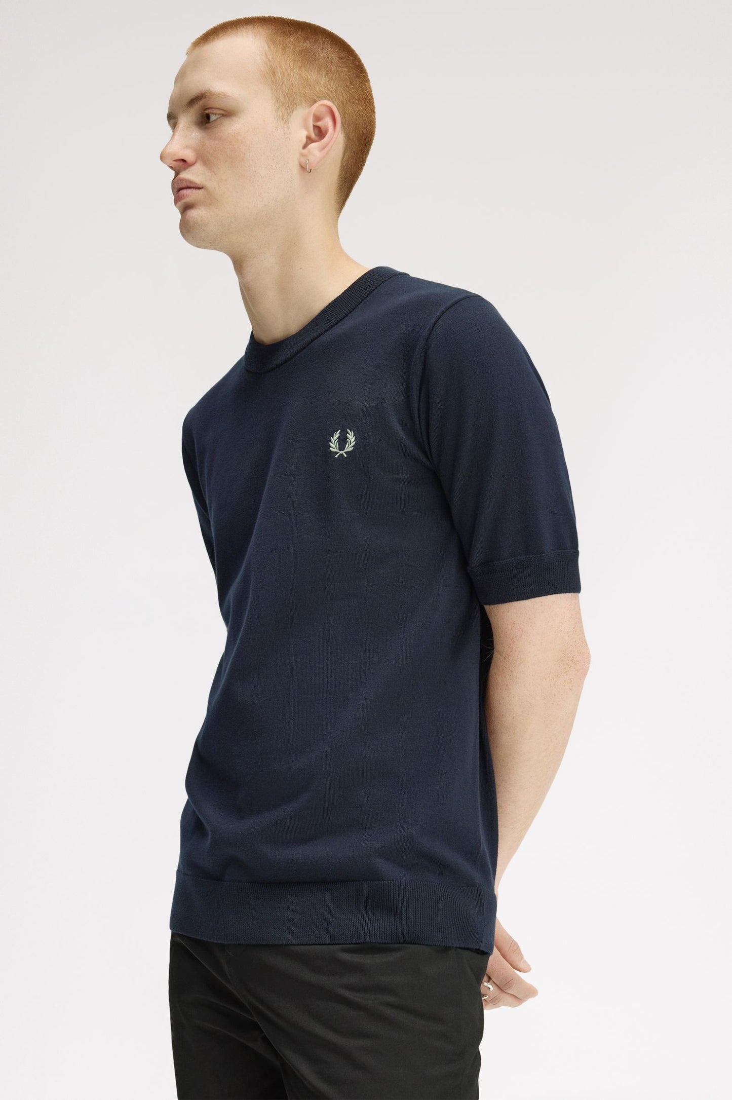 Fred Perry - SUPIMA COTTON KNITTED T-SHIRT - Navy