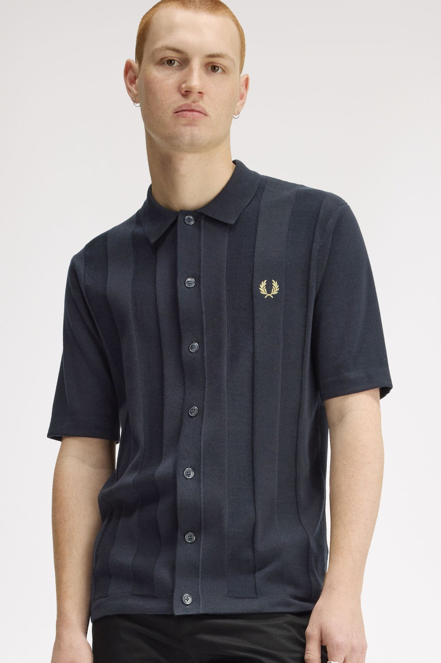 Fred Perry - TONAL VERTICAL STRIPE SHIRT - Navy