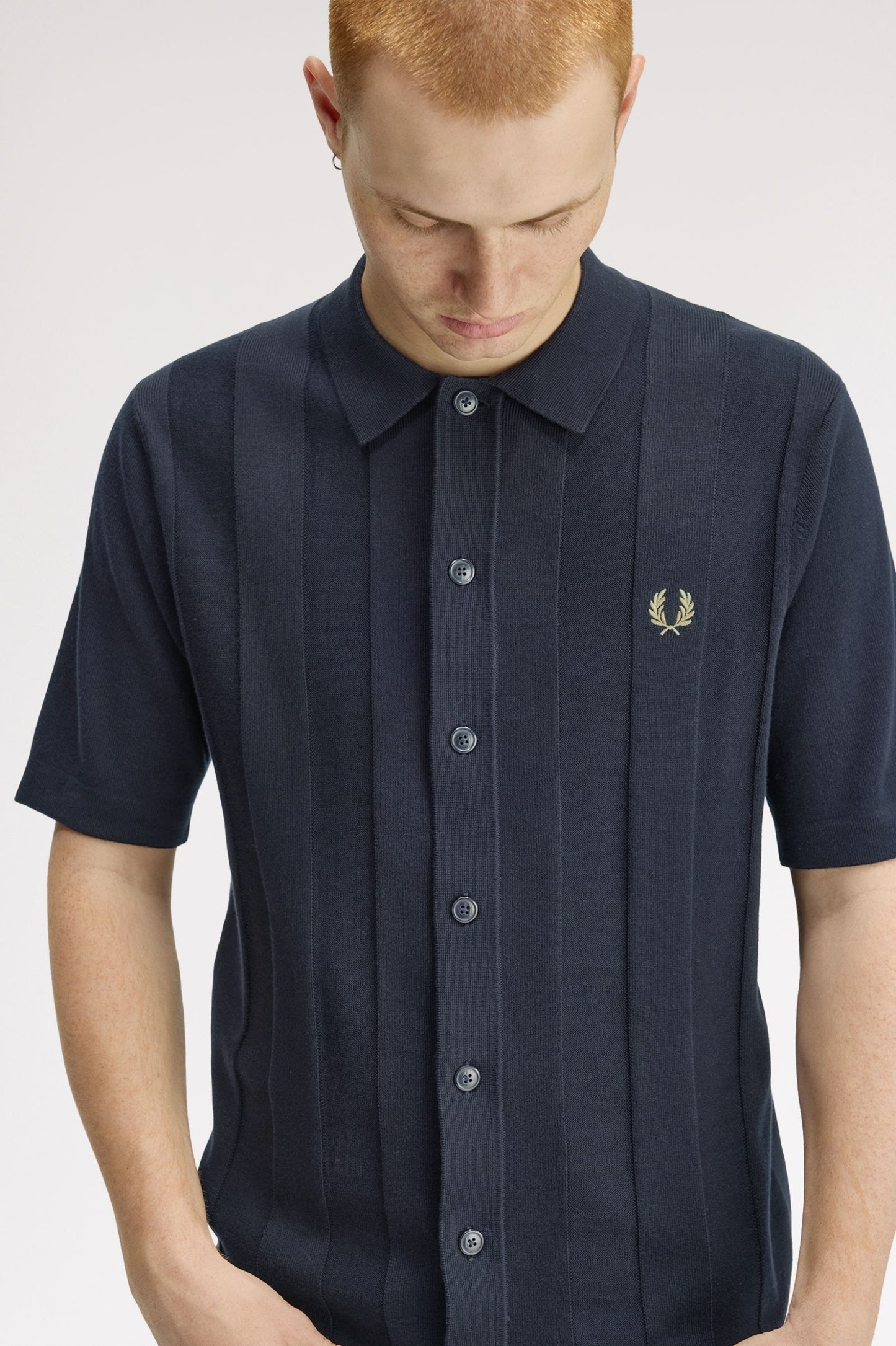 Fred Perry - TONAL VERTICAL STRIPE SHIRT - Navy
