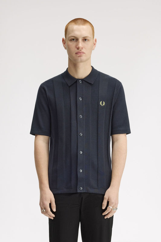 Fred Perry - TONAL VERTICAL STRIPE SHIRT - Navy