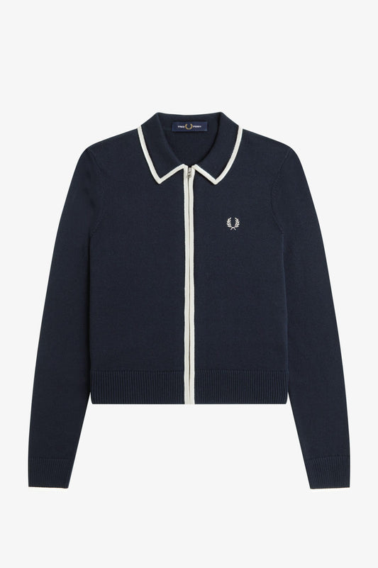 Fred Perry - ZIP-THROUGH KNITTED SHIRT - Navy