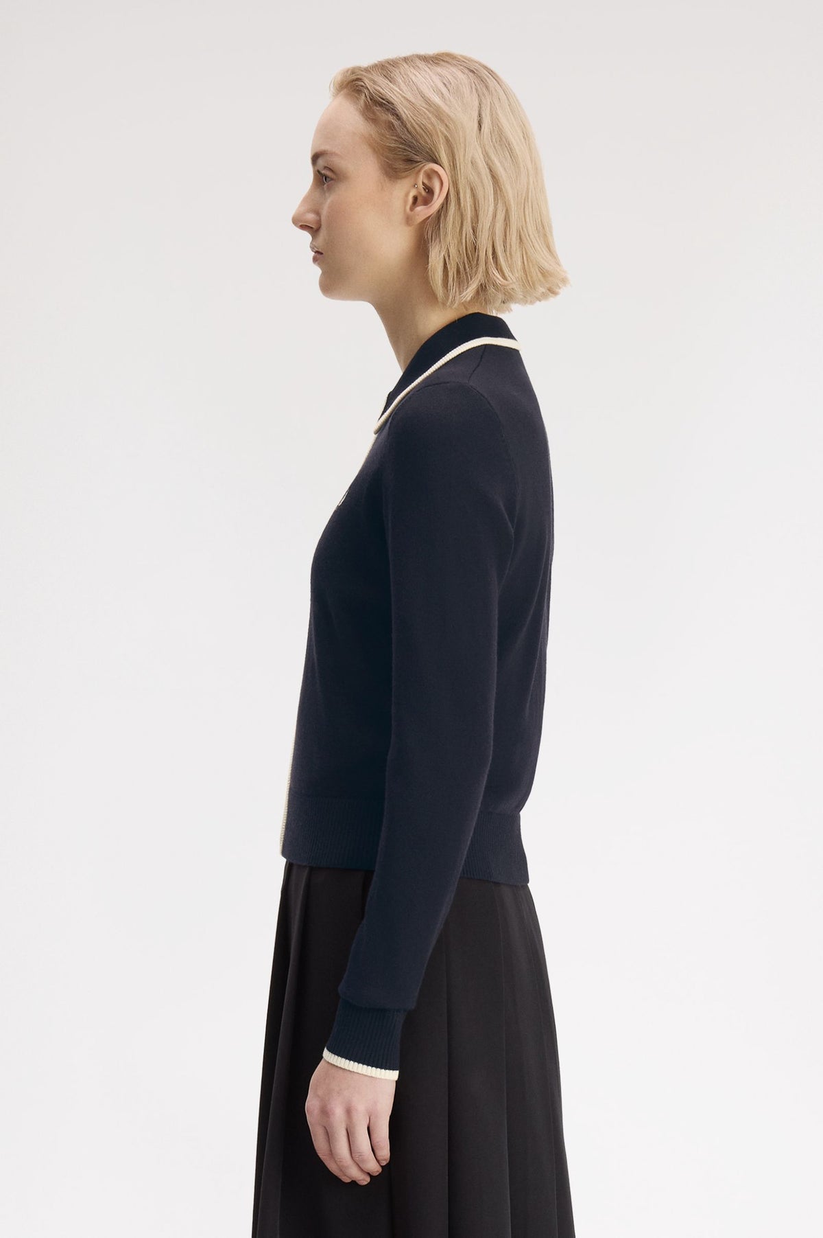Fred Perry - ZIP-THROUGH KNITTED SHIRT - Navy