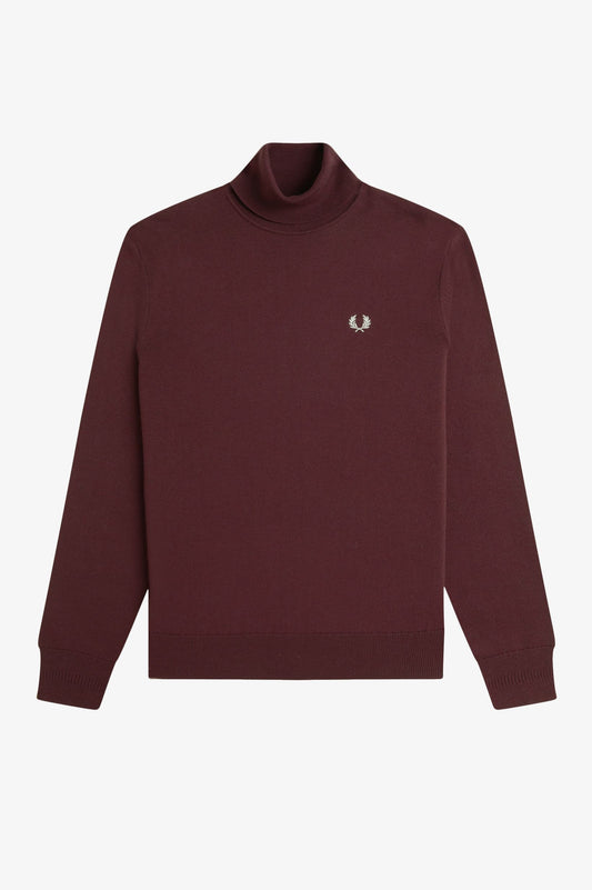 Fred Perry - ROLL NECK JUMPER - Oxblood