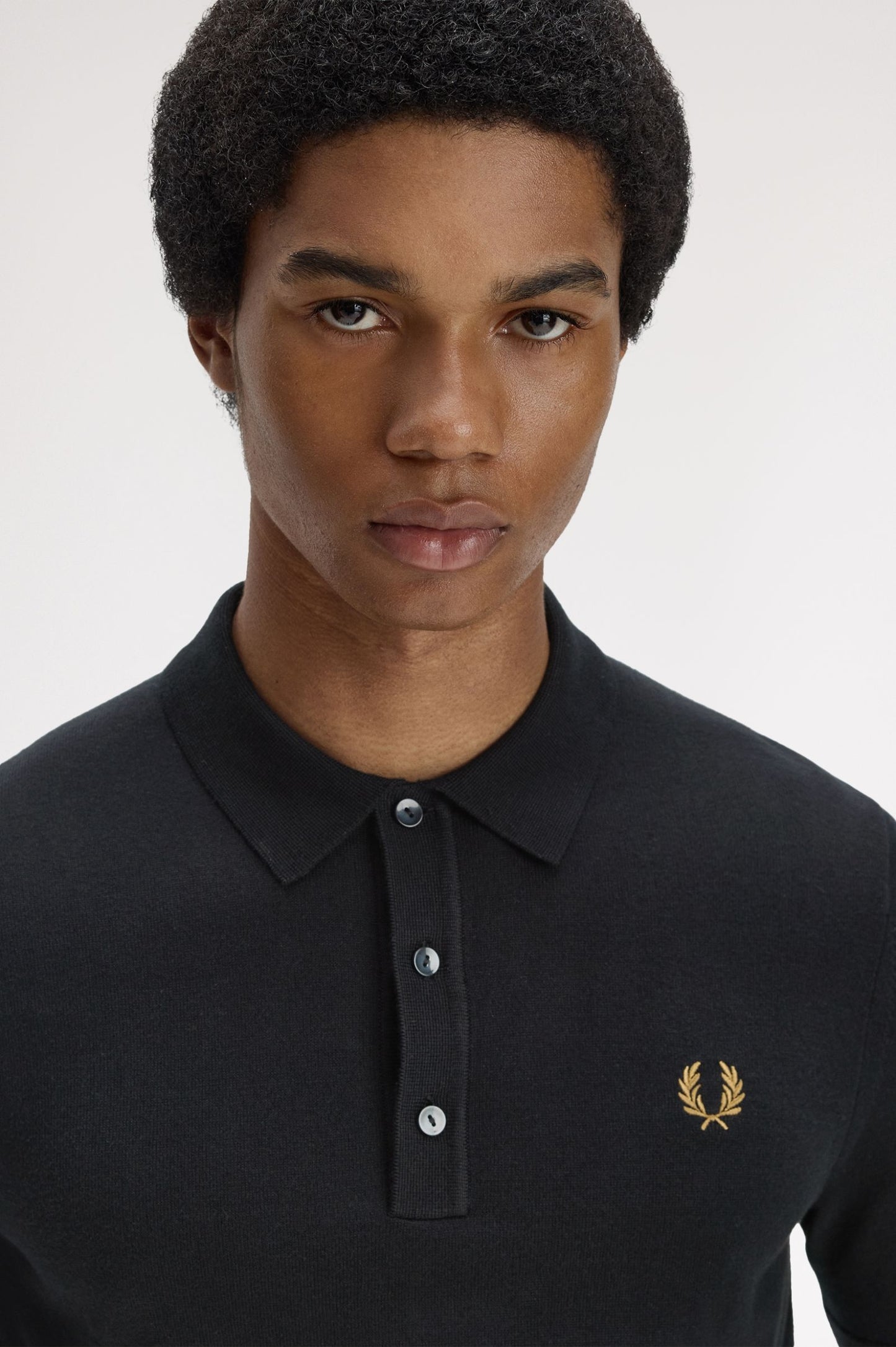 Fred Perry - SUPIMA COTTON KNITTED SHIRT - Black