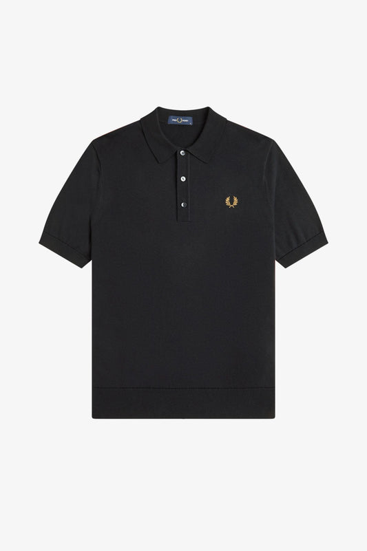 Fred Perry - SUPIMA COTTON KNITTED SHIRT - Black