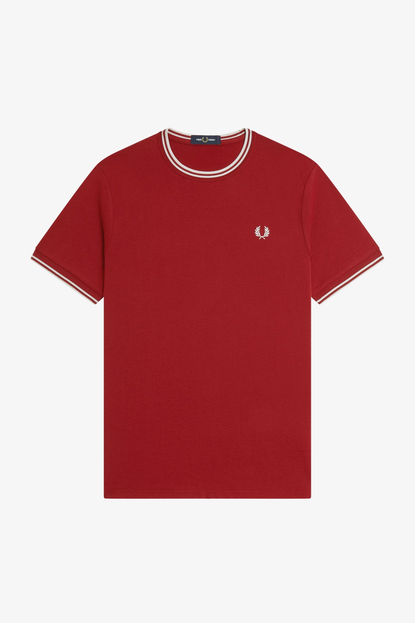 Fred Perry - TWIN TIPPED T-SHIRT - Burnt Red/Snow White