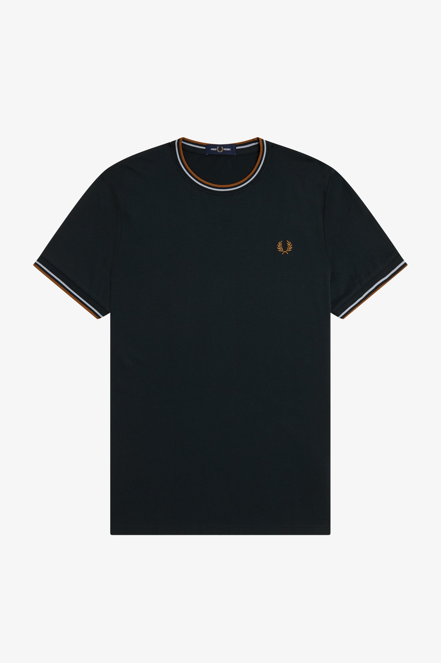 Fred Perry - TWIN TIPPED T-SHIRT - Night Green/Dusky Blue/Dark Caramel