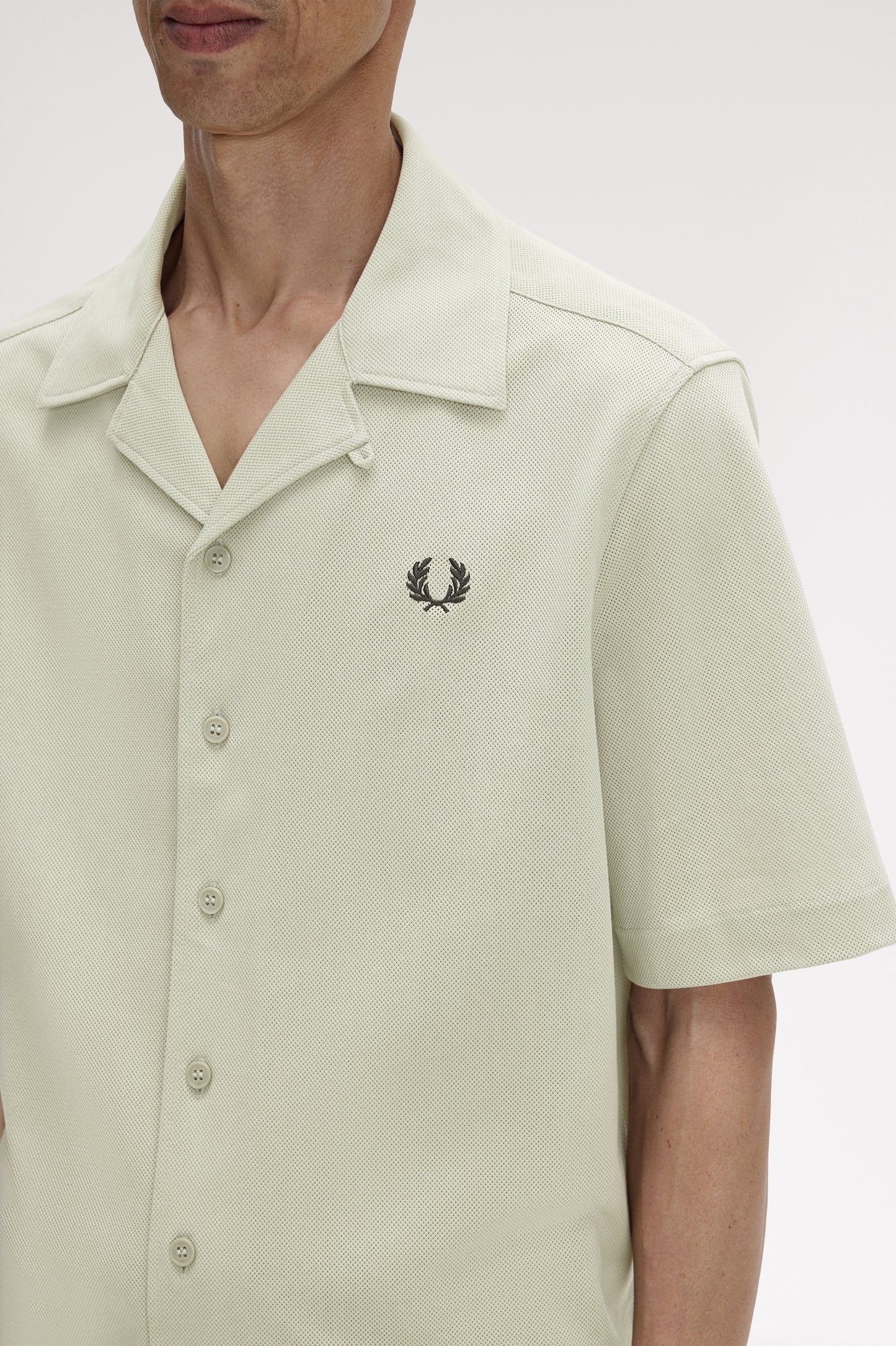 Fred Perry - COMPRESS MESH REVERE COLLAR SHIRT - Seagrass