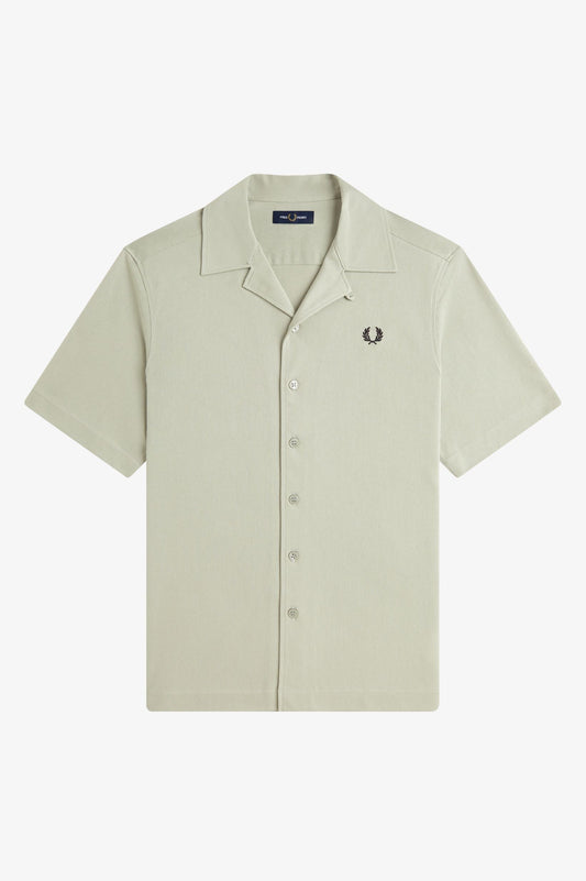 Fred Perry - COMPRESS MESH REVERE COLLAR SHIRT - Seagrass
