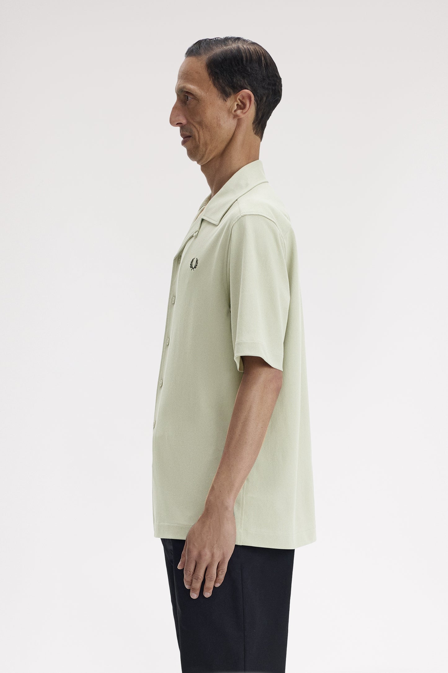 Fred Perry - COMPRESS MESH REVERE COLLAR SHIRT - Seagrass