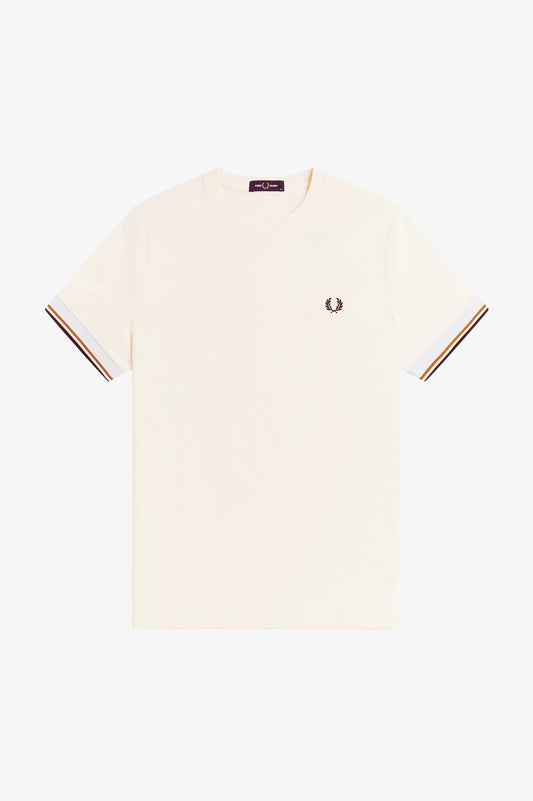 Fred Perry - TWIN TIPPED CUFF T-SHIRT - Ecru/Navy