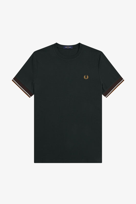 Fred Perry - TWIN TIPPED CUFF T-SHIRT - Night Green