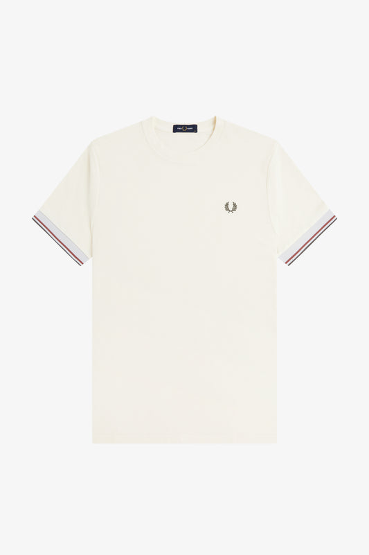 Fred Perry - TWIN TIPPED CUFF T-SHIRT - Ecru
