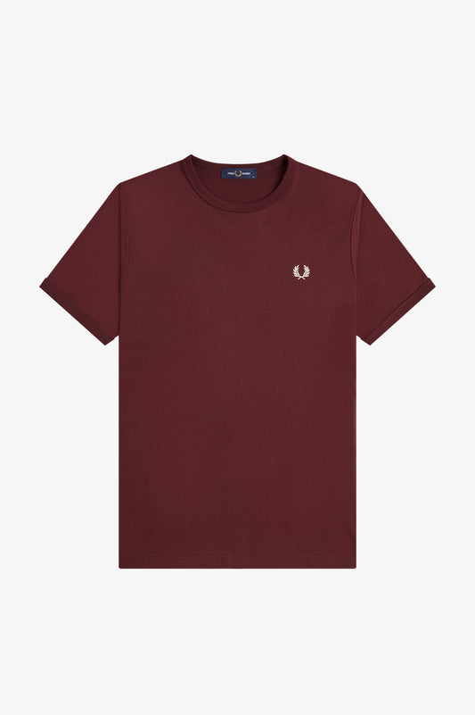 Fred Perry - RINGER T-SHIRT - Oxblood