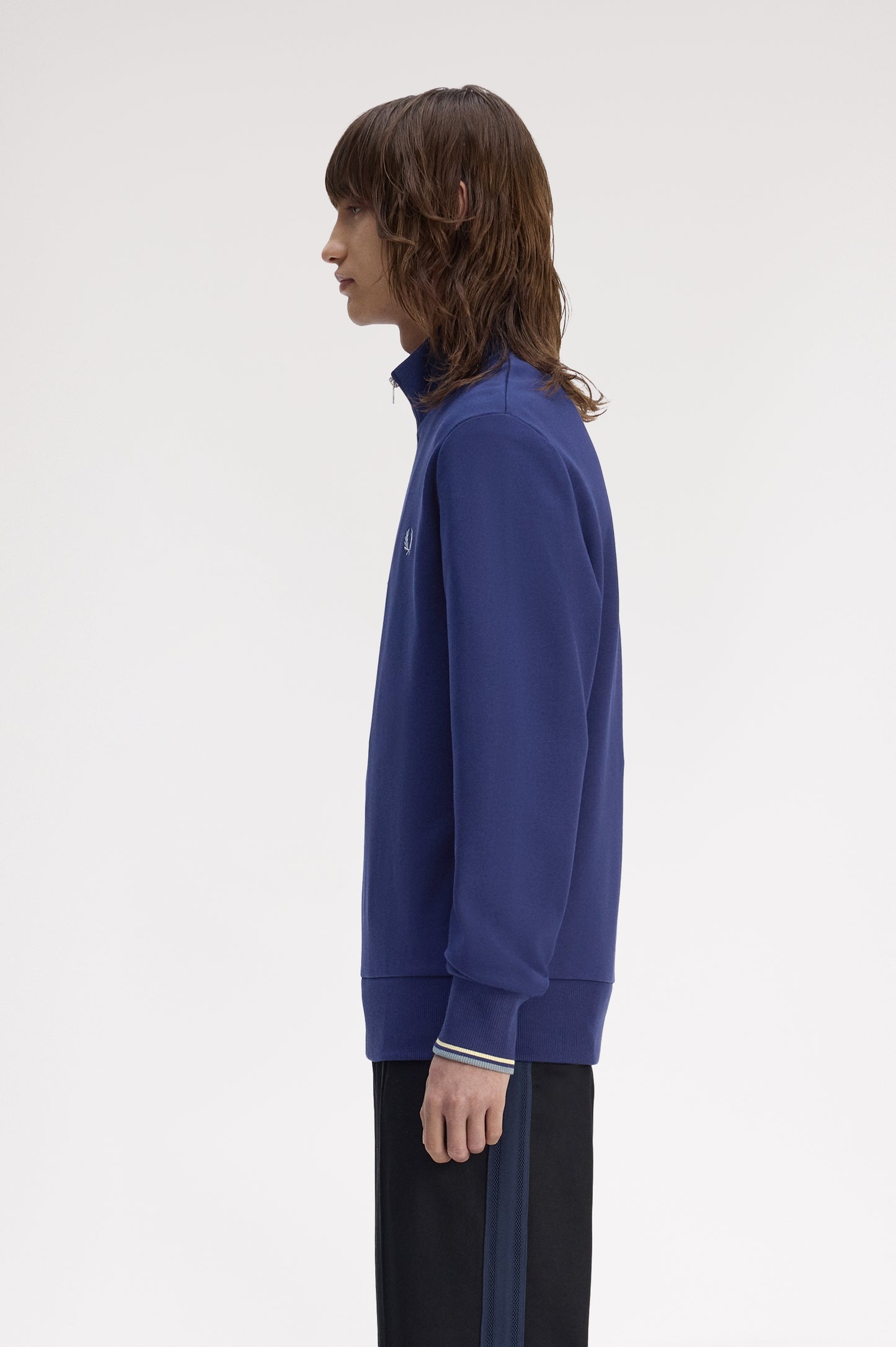 Fred Perry - HALF ZIP SWEATSHIRT - Frenchnavy/Champions Gold/Stockport Blue