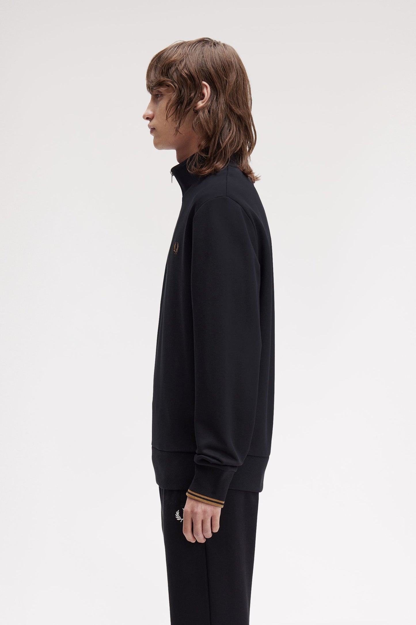 Fred Perry - HALF ZIP SWEATSHIRT - Black/Shadedstone