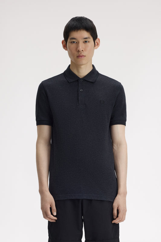 Fred Perry - TWIN TIPPED FRED PERRY SHIRT - Charcoal Marl/Black