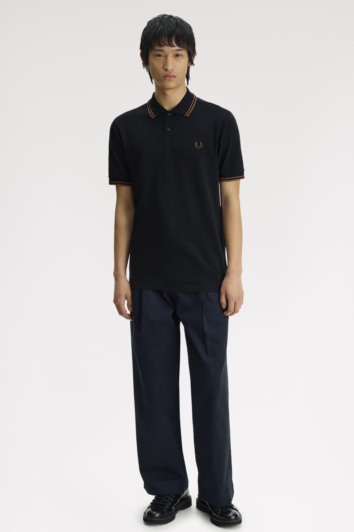Fred Perry - TWIN TIPPED POLO SHIRT - Navy/Bronze
