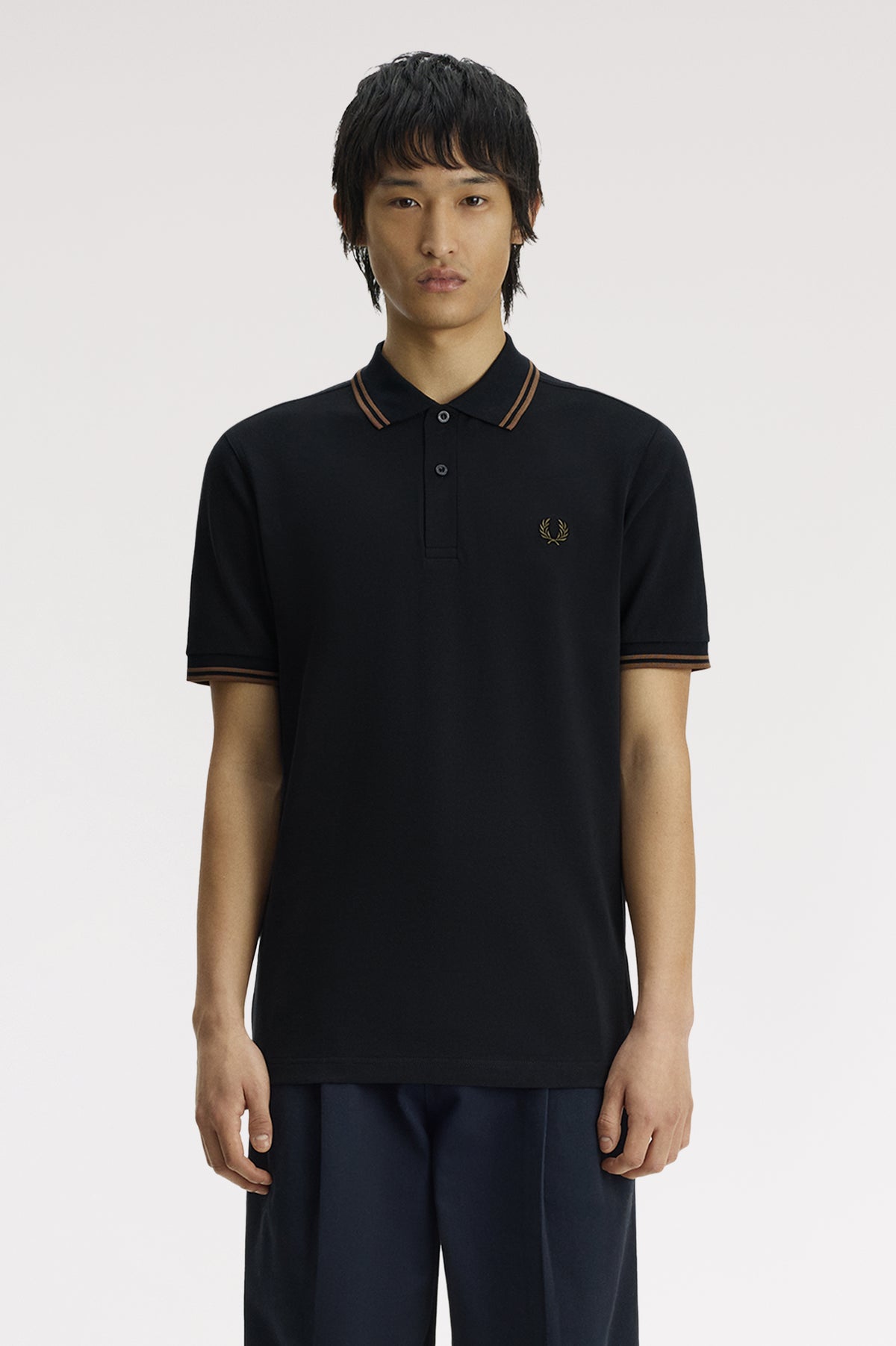 Fred Perry - TWIN TIPPED POLO SHIRT - Navy/Bronze