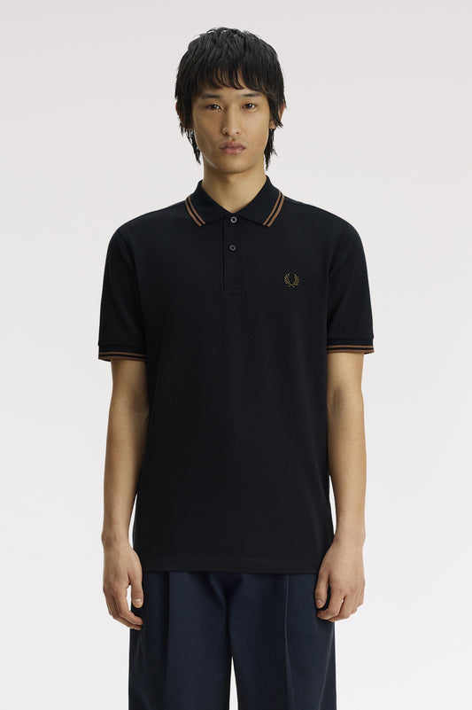 Fred Perry - TWIN TIPPED POLO SHIRT - Navy/Bronze